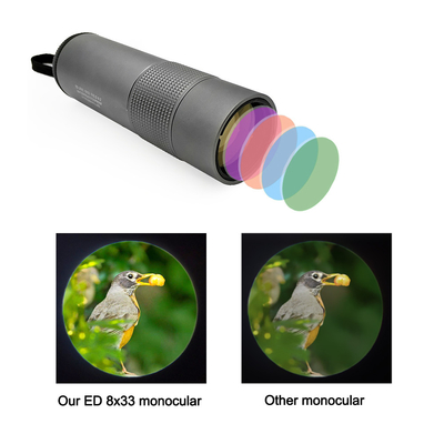 Télescope monoculaire militaire en verre 8x33 HD d'ED pour le téléphone